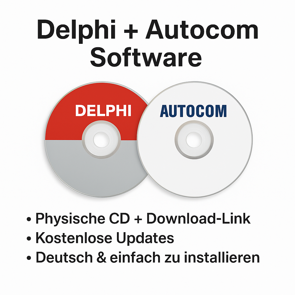 Autocom Delphi Delphi + Autocom Diagnose-Software auf CD – OBD2 Software Paket mit ...
